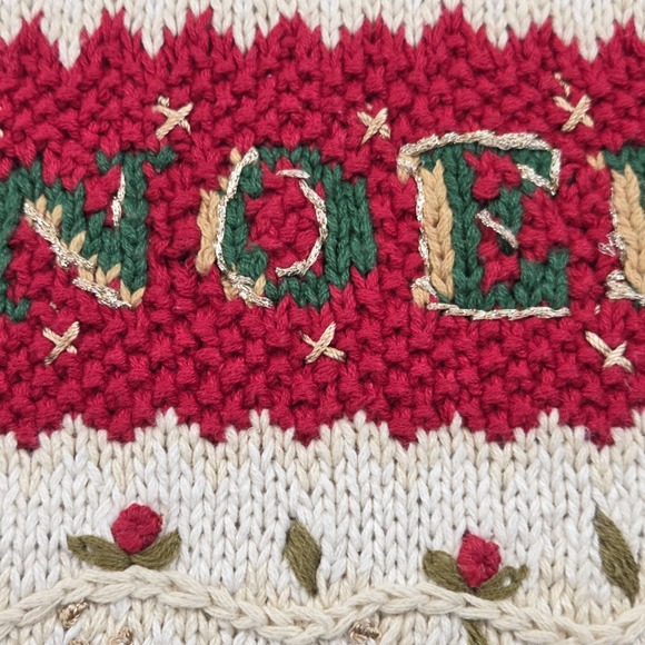 Vintage 90's Tiara International Christmas Sweater Vest Women's M Embroidered - Picture 8 of 12